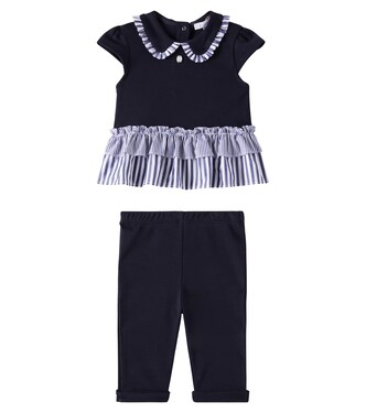 Baby striped cotton dress and leggings set | Patachou