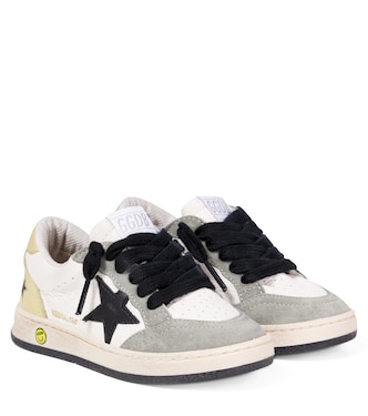 Ball Star suede-trimmed leather sneakers | Golden Goose Kids
