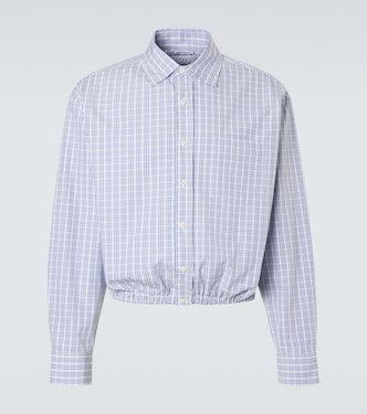 Checked gathered cotton shirt | Prada