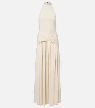 Zoya draped halterneck maxi dress | Bananhot