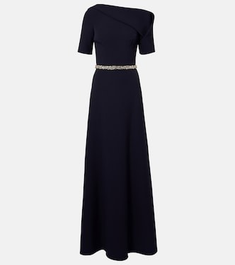 Stephanie embellished draped crêpe gown | Safiyaa