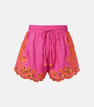 Embroidered linen shorts | Farm Rio