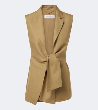 Linen and silk twill vest | Max Mara
