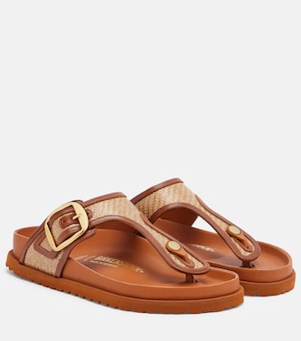 Gizeh leather-trimmed woven thong sandals | Birkenstock 1774
