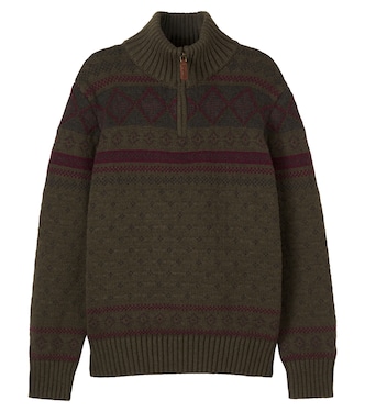 Knitted cotton and wool half-zip sweater | Polo Ralph Lauren Kids