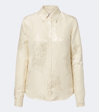 Floral jacquard linen-blend shirt | Jil Sander
