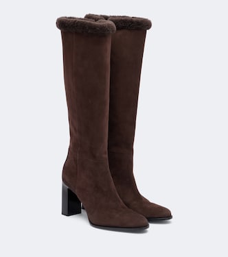 Stiefel Bibi aus Veloursleder mit Shearling | Jimmy Choo