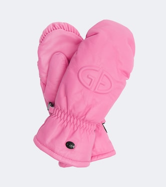 Hilja logo leather mittens | Goldbergh