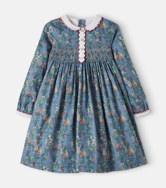 Noelia bow-detail floral cotton dress | La Coqueta