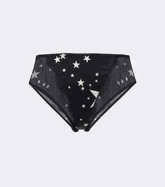 Lace-trimmed printed briefs | Dolce&Gabbana