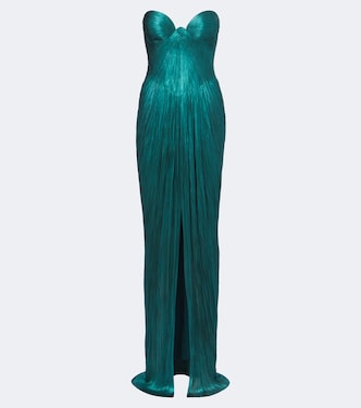 Nadira pleated silk bustier gown | Maria Lucia Hohan