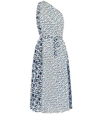 Robe midi asymétrique imprimée | Oscar de la Renta