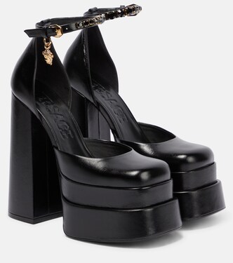 Medusa Aevitas leather platform pumps | Versace