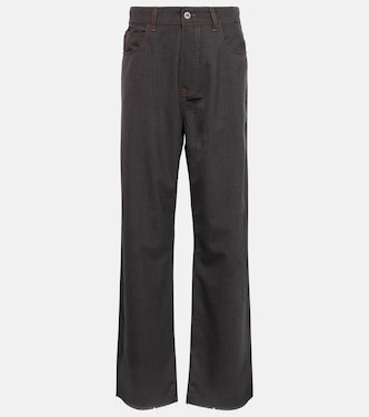 Mid-rise straight-leg wool pants | Miu Miu