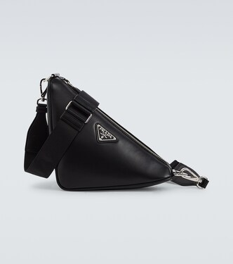 Triangle leather shoulder bag | Prada