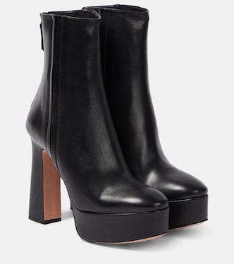 Groove leather platform ankle boots | Aquazzura