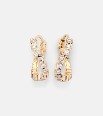 Petit Courant 18kt gold hoop earrings with diamonds | Sophie Bille Brahe