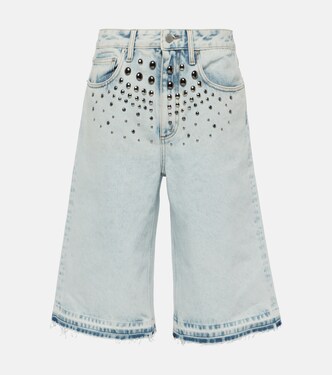 Embellished denim Bermuda shorts | Alessandra Rich