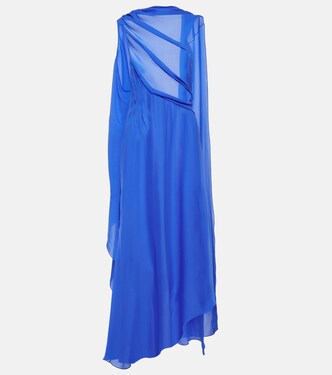 Vestido de fiesta asimétrico de satén de seda | Givenchy