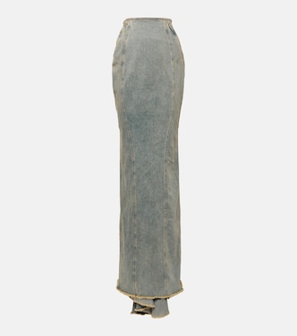 Caudal Fin paneled denim maxi skirt | Entire Studios