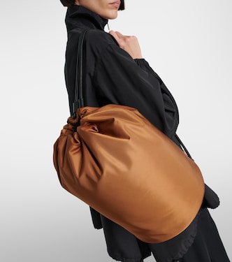 Sporty leather-trimmed backpack in brown - The Row | Mytheresa