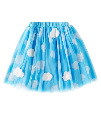 Appliqué printed tulle cotton skirt | Stella McCartney Kids