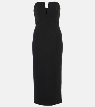 Robe midi bustier en soie mélangée | Roland Mouret
