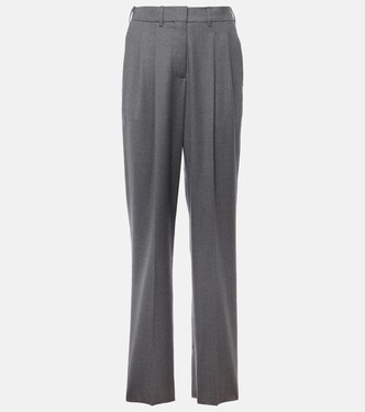 Pantalones rectos de franela de lana | Stella McCartney