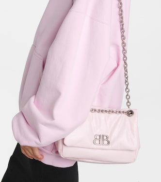 Monaco Mini leather shoulder bag in pink - Balenciaga | Mytheresa
