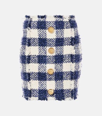 Checked high-rise tweed miniskirt | Balmain