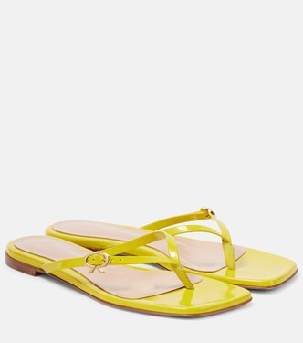 Ribbon patent leather thong sandals | Gianvito Rossi