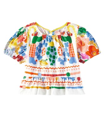 Recanto printed ruffled cotton top | Fábula