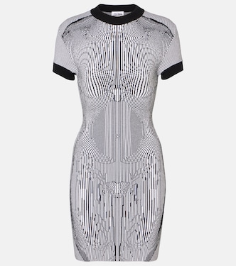 Morphing Pinstripe jacquard jersey minidress | Jean Paul Gaultier