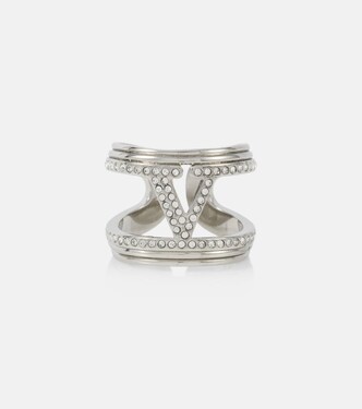 VLogo crystal-embellished ring | Valentino