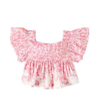 Cycas ruffled cotton-blend tank top | Poupette St Barth Kids