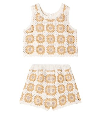 Crochet cotton tank top and shorts set | Rylee + Cru
