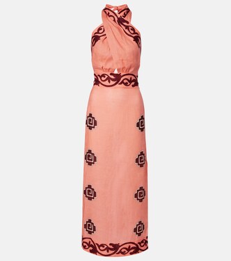 Robe longue Energetic Patterns en lin | Johanna Ortiz