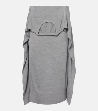 Layered silk jersey midi skirt | Acne Studios