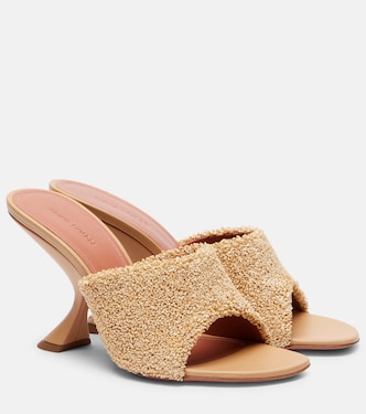 Taylor 90 raffia-effect mules | Amina Muaddi