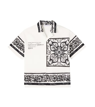 Majolica logo cotton piqué shirt | Dolce&Gabbana Kids