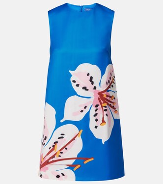 Robe Yvonne en satin à fleurs | Leo Lin