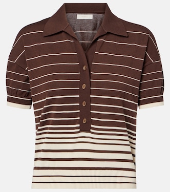 Sable striped cotton-blend polo shirt | Faithfull