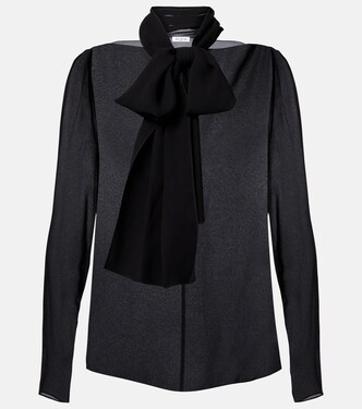 Sheer tie-neck blouse | Alaïa