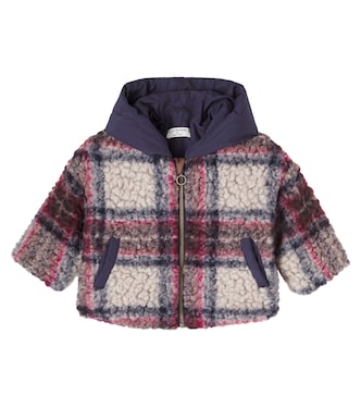 Baby Hans checked wool-blend teddy jacket | 1 + in the Family