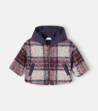 Baby Hans checked wool-blend teddy jacket | 1 + in the Family