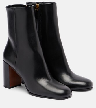 Logo leather ankle boots | Prada