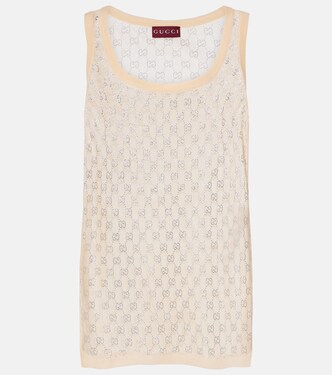 GG embellished silk top | Gucci