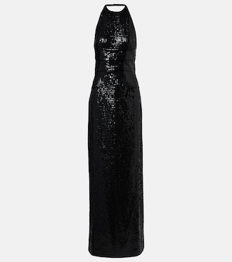 Sequined halterneck silk gown | Roberto Cavalli