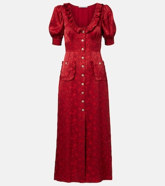 Midikleid aus Seiden-Jacquard | Alessandra Rich