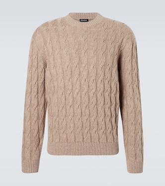 Cable-knit linen, cashmere, and silk sweater | Zegna